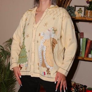 Vintage 90s Storybook Knits Christmas Sweater